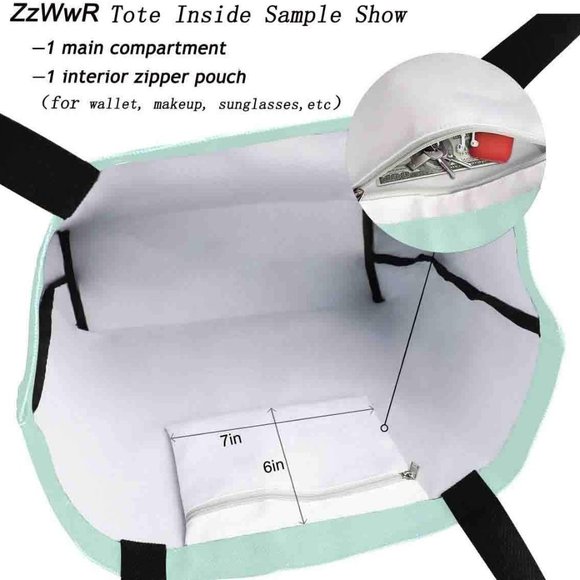 Full Moon Night Wolf Print Extra Large Canvas Shoulder Tote Top Storage Handle B - Picture 5 of 6